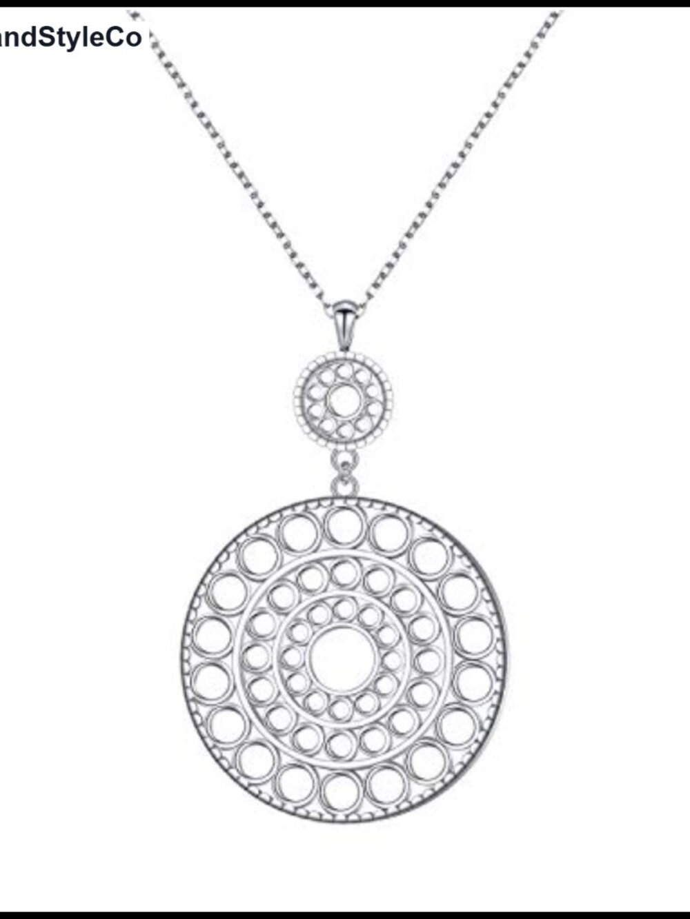 925 Sterling Silver Long Chain Sweater Necklace Pendant Fringe Women Jewelry